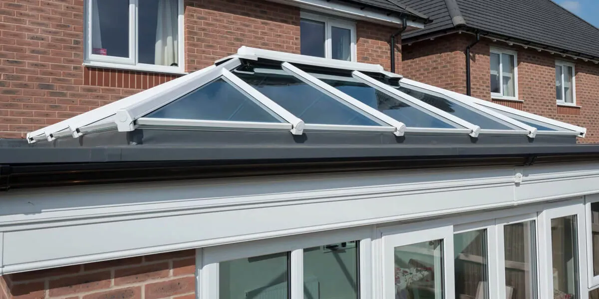 A glass conservatory roof